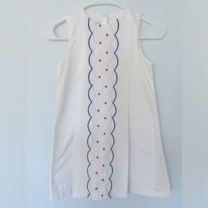 Beautiful white dress with red and blue detailed embroidery.  Girls size 8